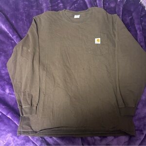 CARHARTT Mens LongSleeve XL Brown 100% Cotton